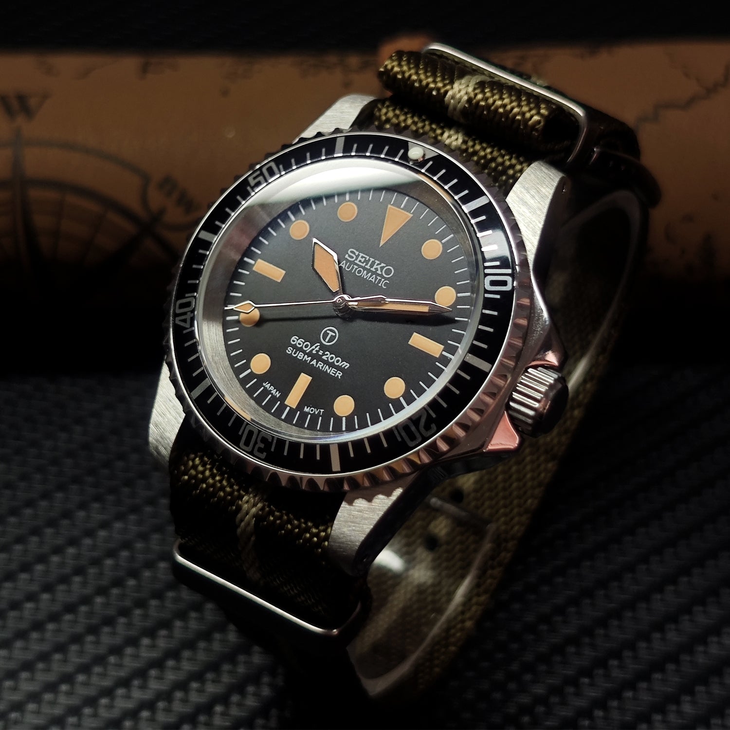 Custom Seiko Vintage Milsub Mod Watch - Military Dive Watch | NH35