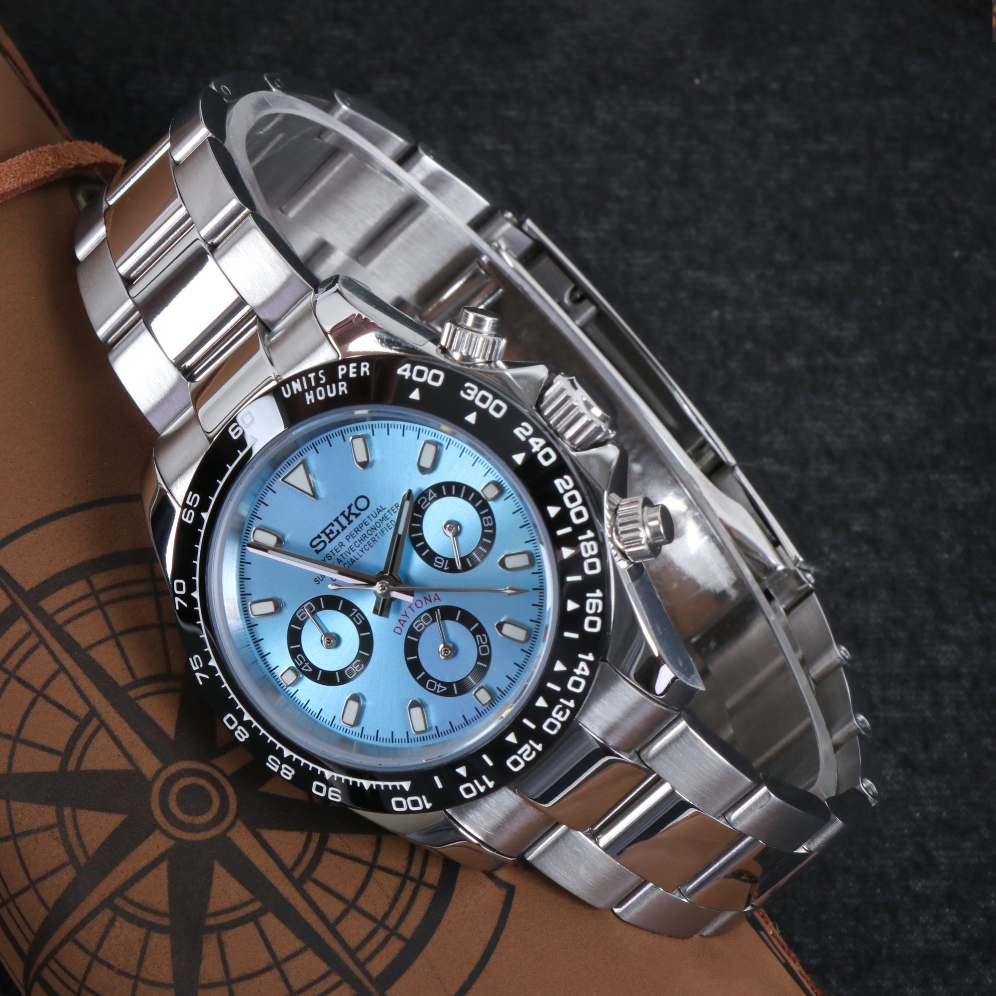 Custom Silver Tiffany Seiko Mod Watch — VK63 Meca-Quartz