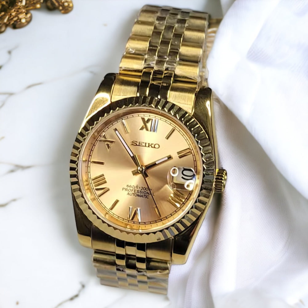 Custom Date Gold Tone Dial Mod - for Women