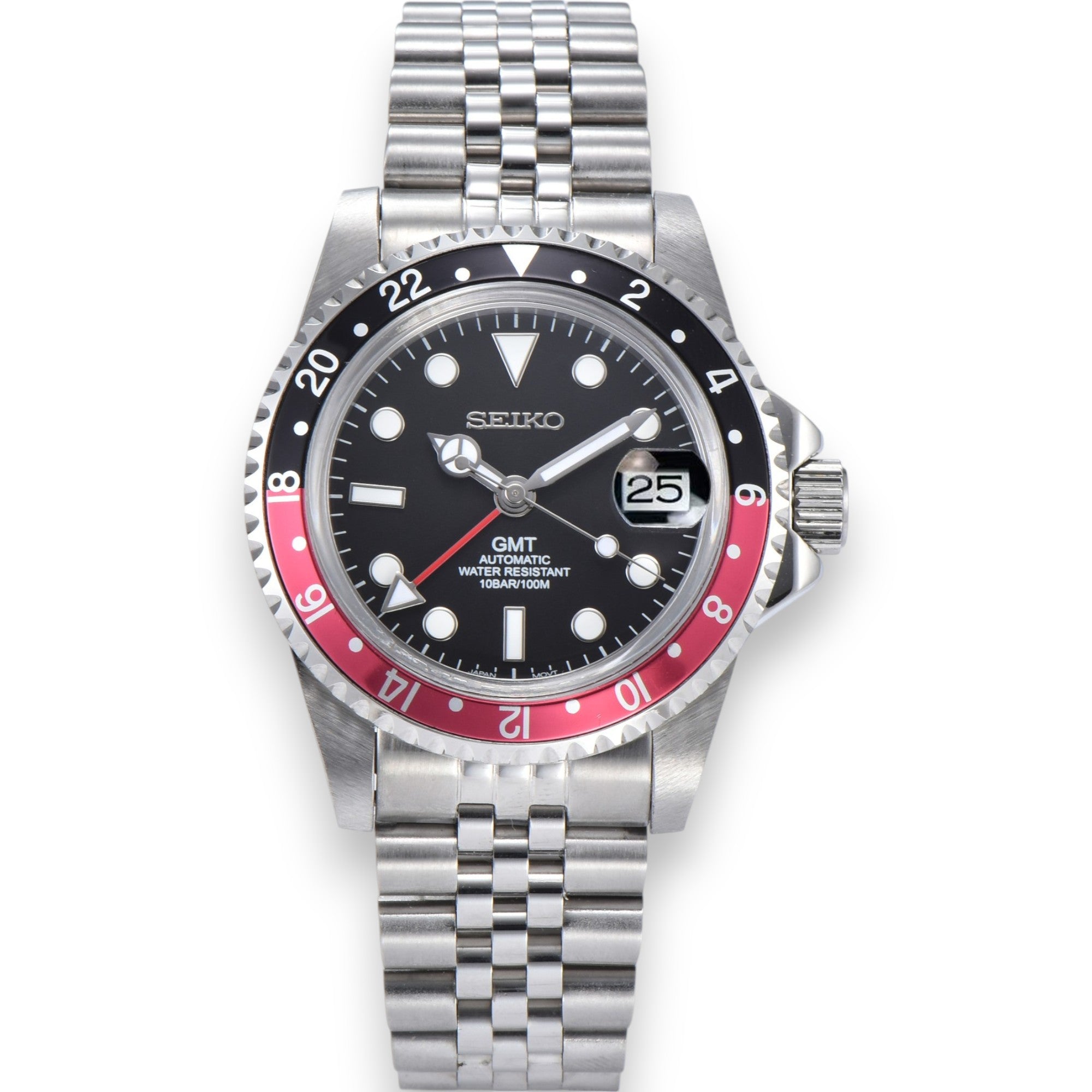 値下げ　セイコ　MOD　GMT NH34 自動巻き Seiko Mod GMT 40mm Watch: NH34 Automatic Movement, Ceramic