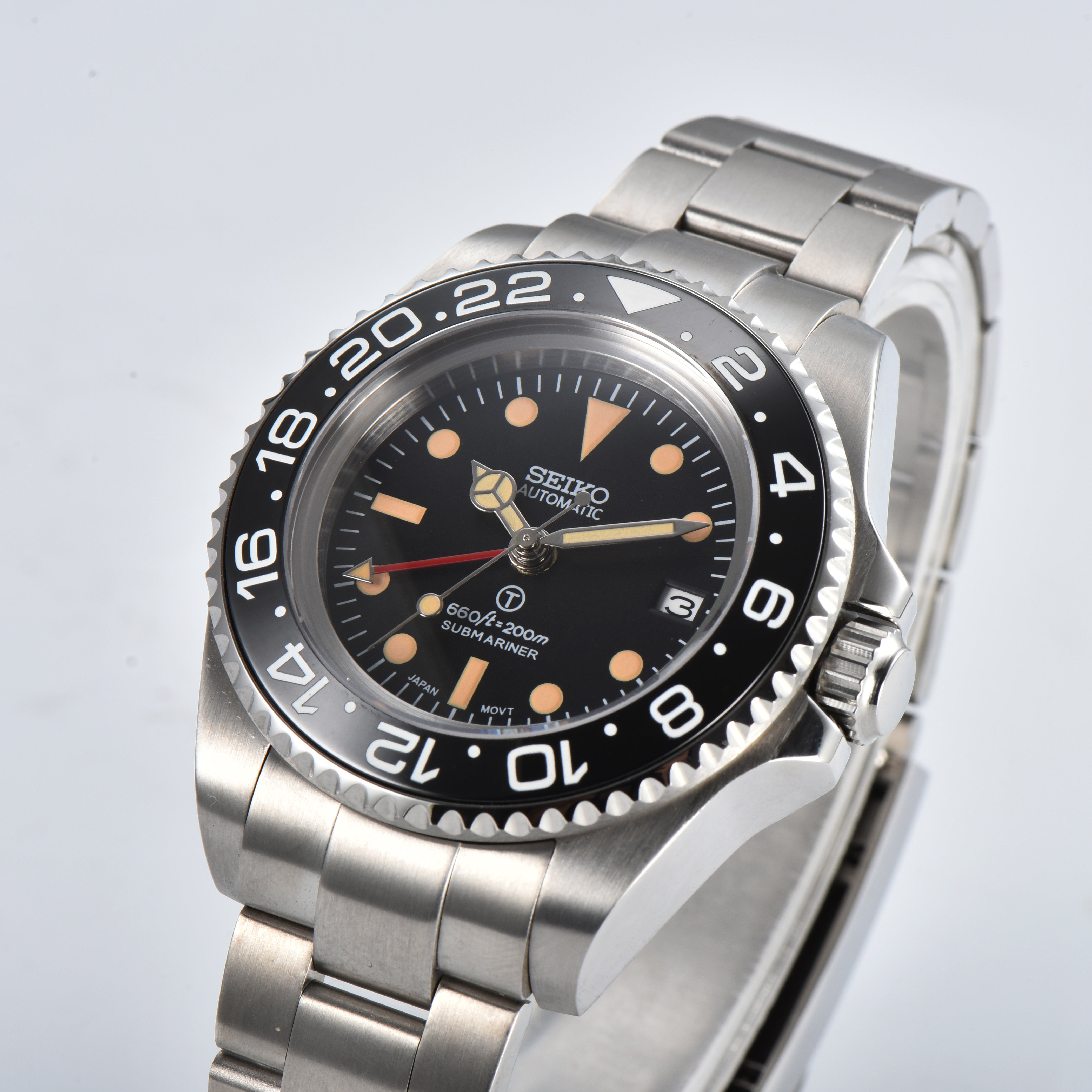 Custom Seiko Vintage Milsub GMT Steel Mod - 44MM