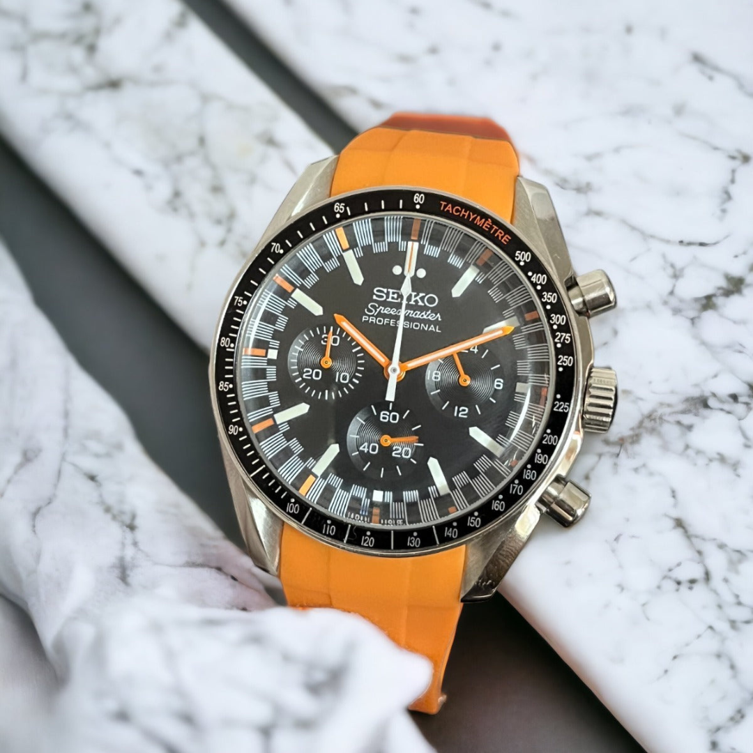 Cronografo arancione personalizzato mod