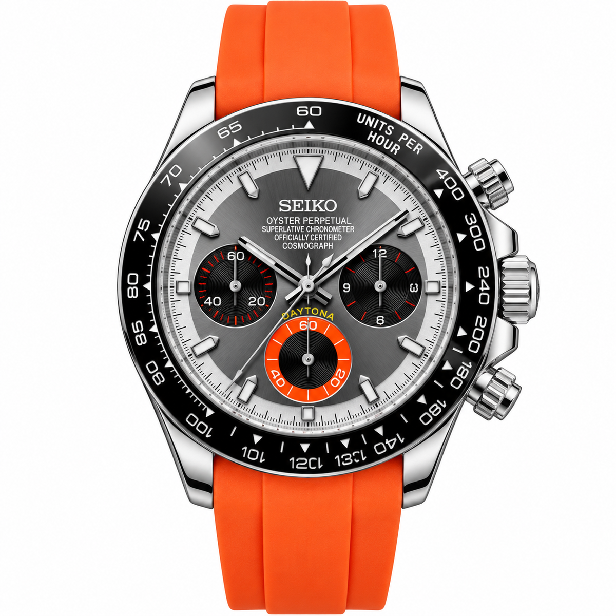 Custom Seiko Grey & Orange Racing Chronograph