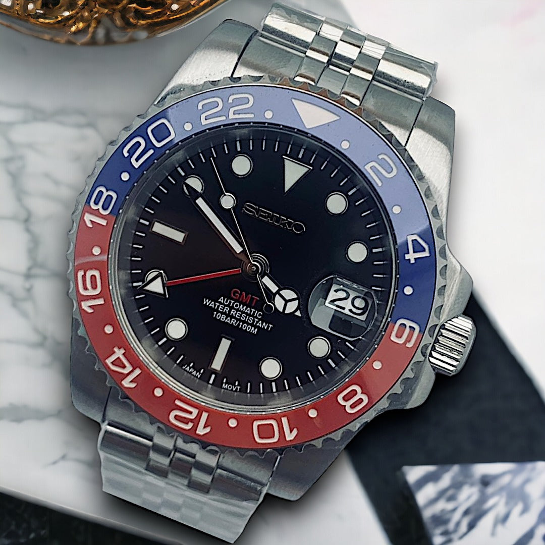 Custom MilSub Vintage Pepsi Ceramic GMT Mod