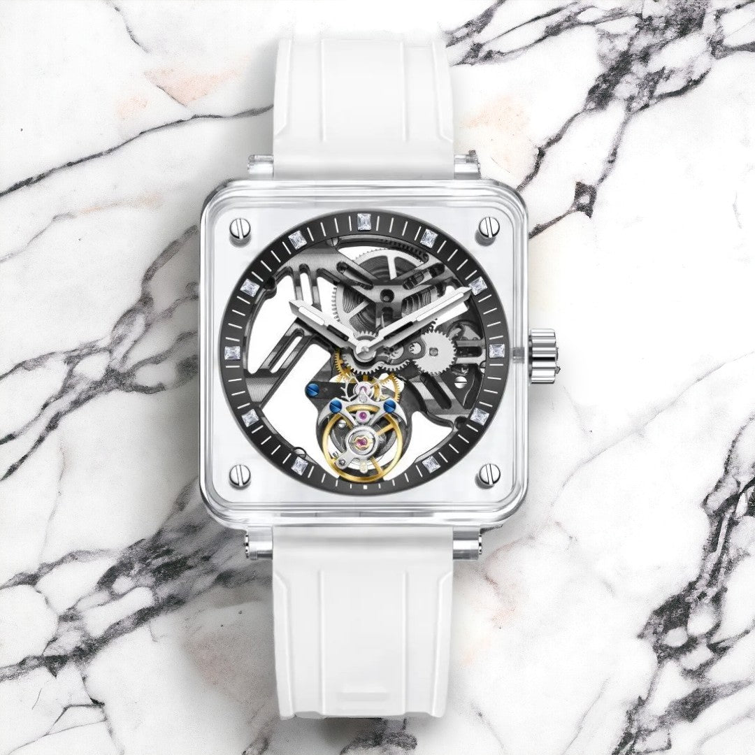 Custom Tourbillon Manual Mechanical Watch - Sapphire Edition