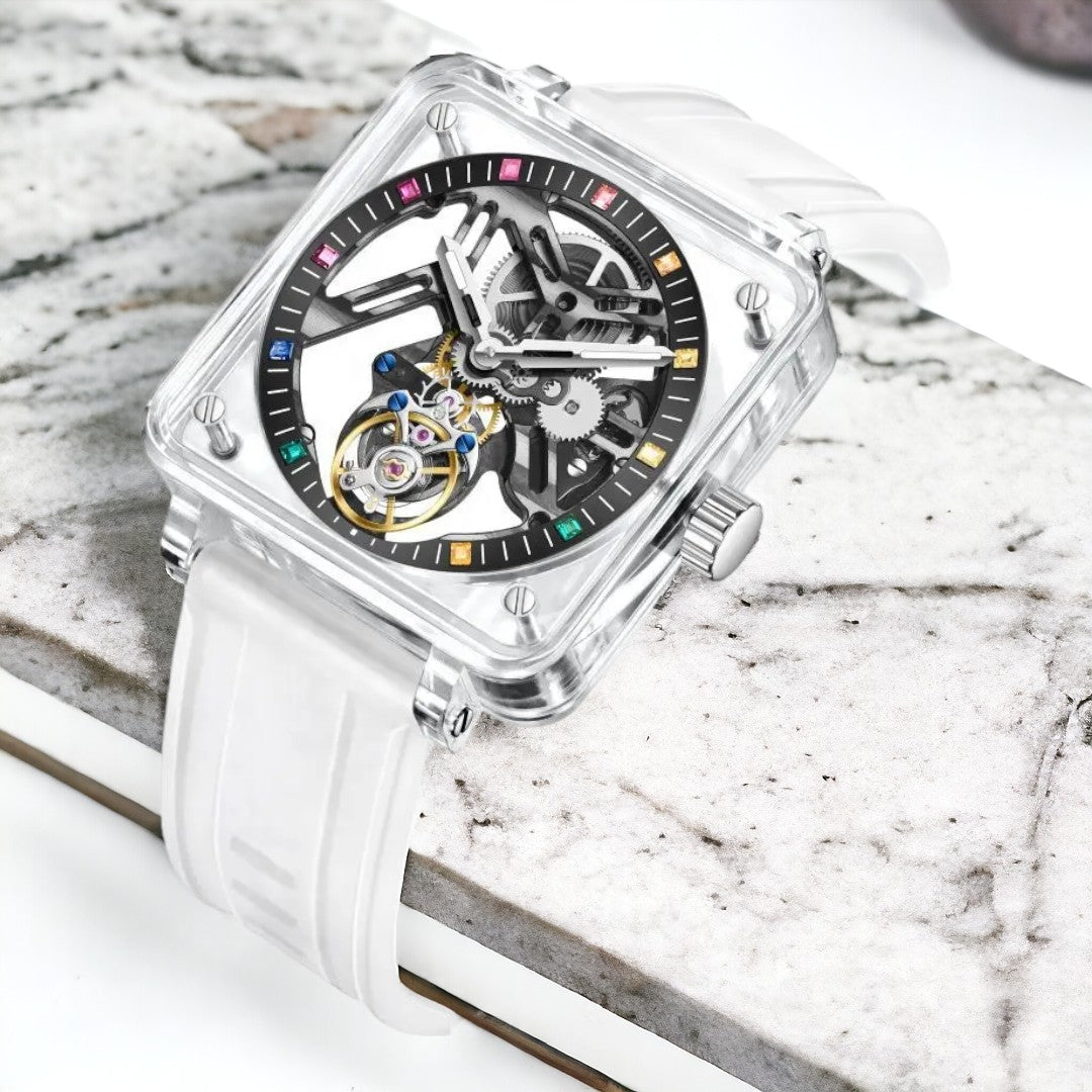 Custom Tourbillon Manual Mechanical Watch - Sapphire Edition