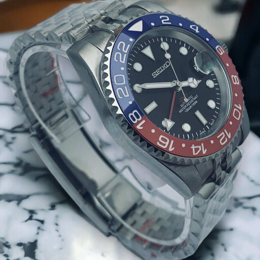 Custom MilSub Vintage Pepsi Ceramic GMT Mod