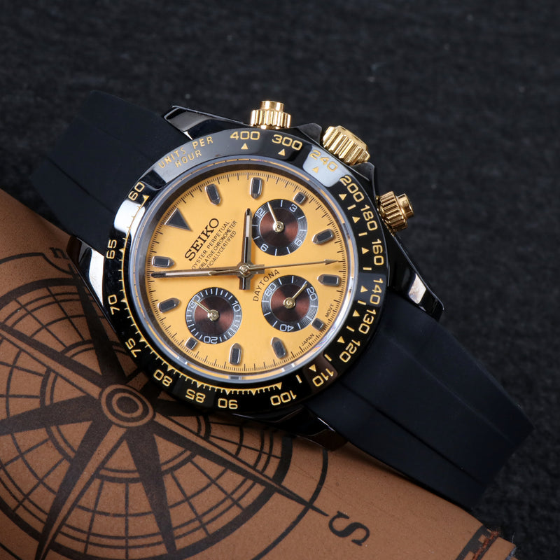Custom Seiko Yellow Speed Watch on wrist ZJani Mods
