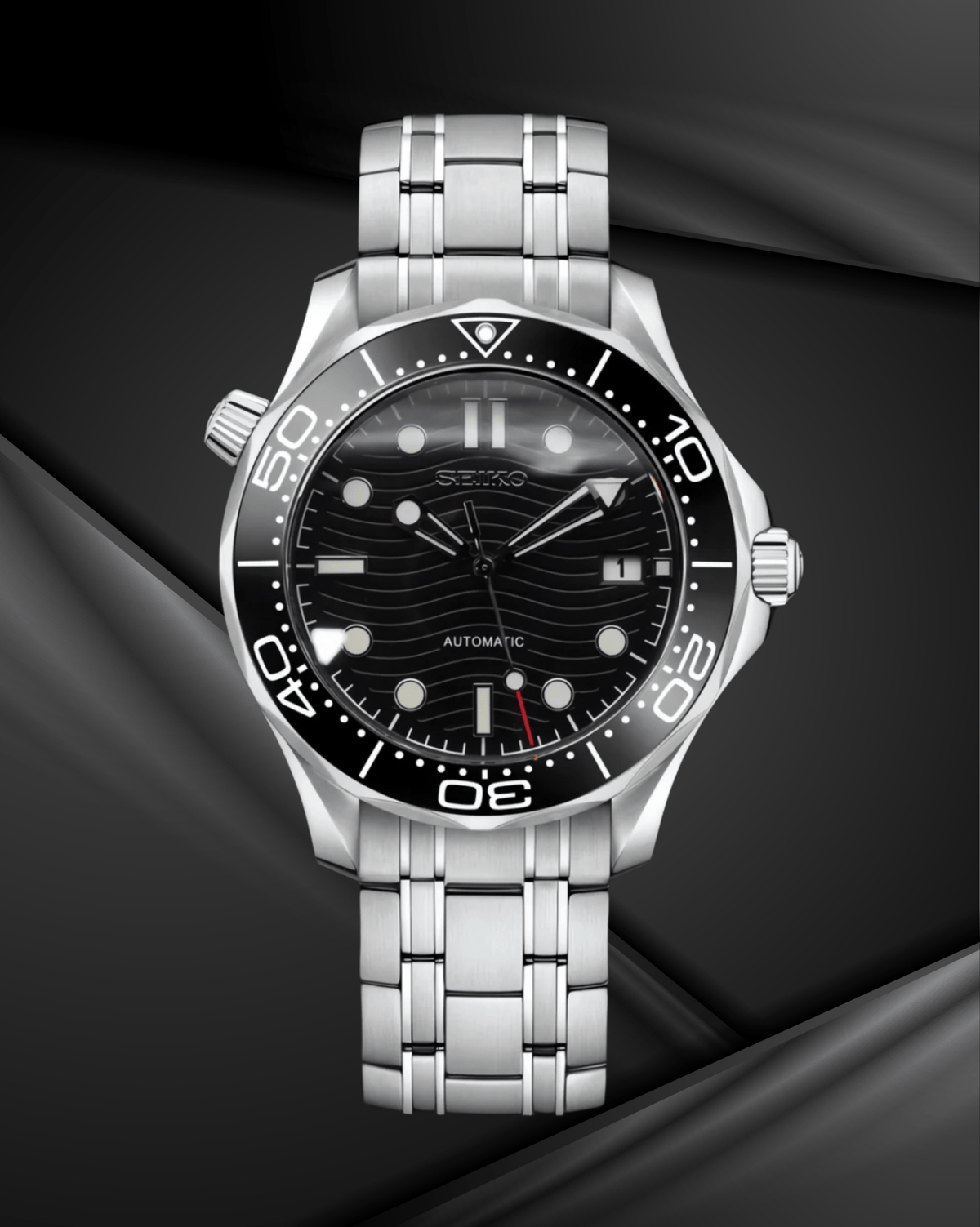 Seiko Mod Seamaster Black