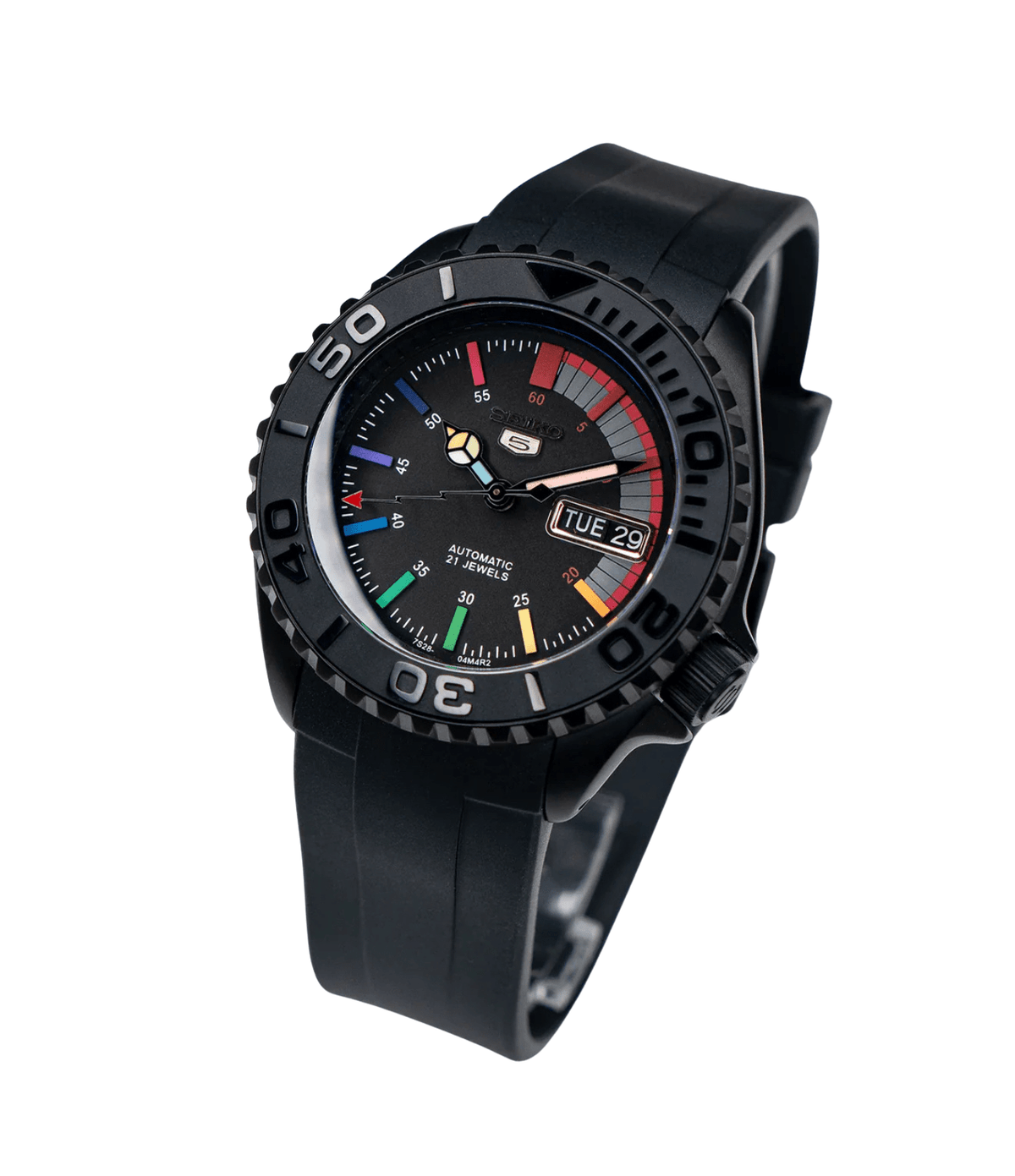 Seiko Mod SKX 5 Triple Black Rainbow
