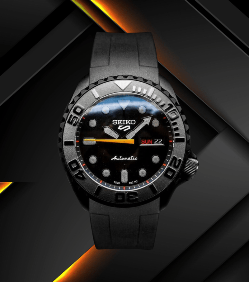 Seiko Mod SKX Black Orange